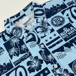 Washington Nationals Hawaiian Aloha Shirt Mens XL Blue MLB 20th Anniversary SGA